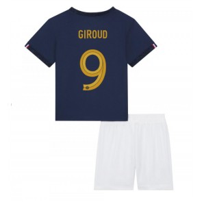 Maillot de foot France Olivier Giroud #9 Domicile enfant Monde 2022 Manches Courte (+ pantalon court)